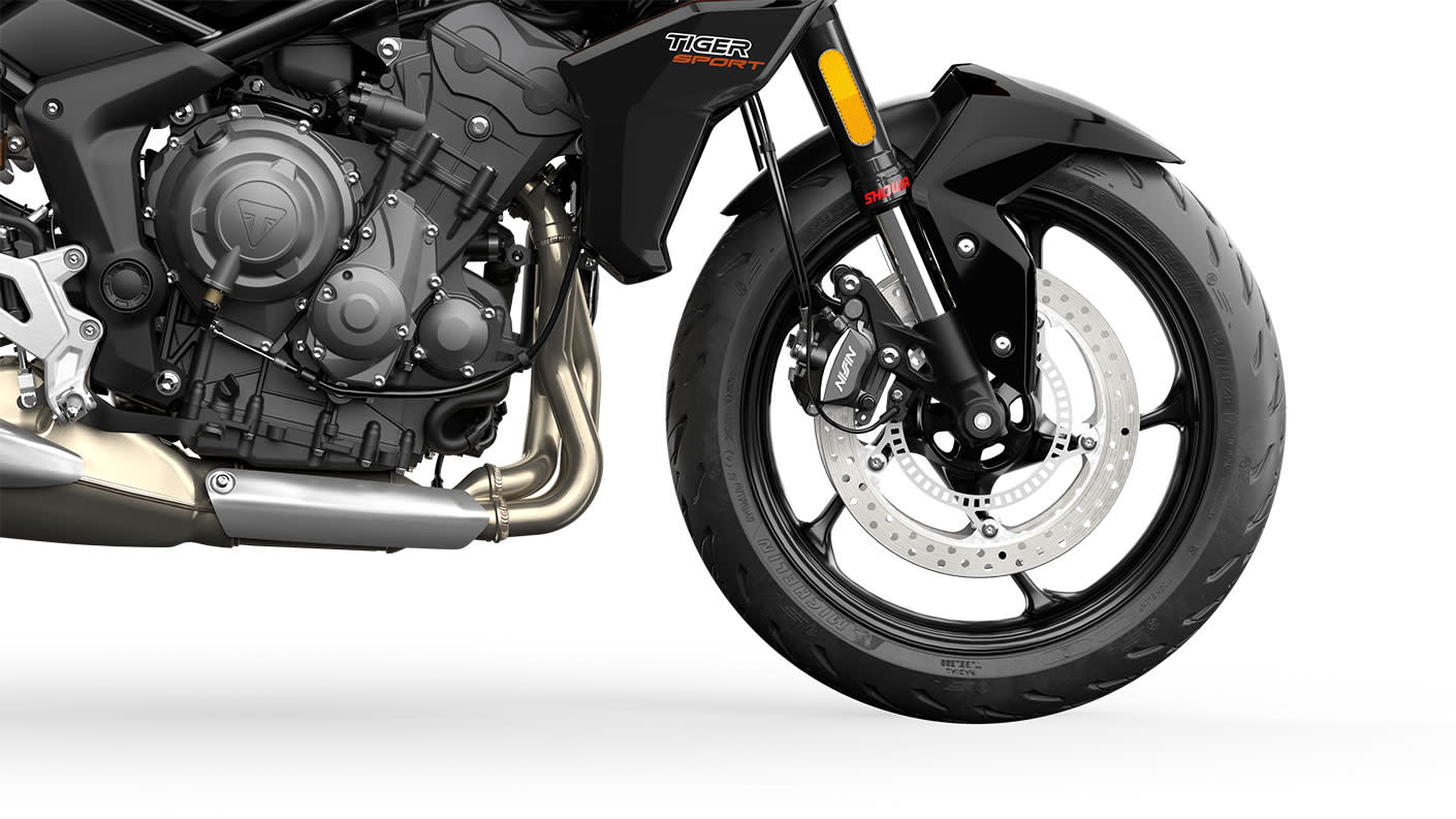 Tiger Sport 660 brakes close up shot